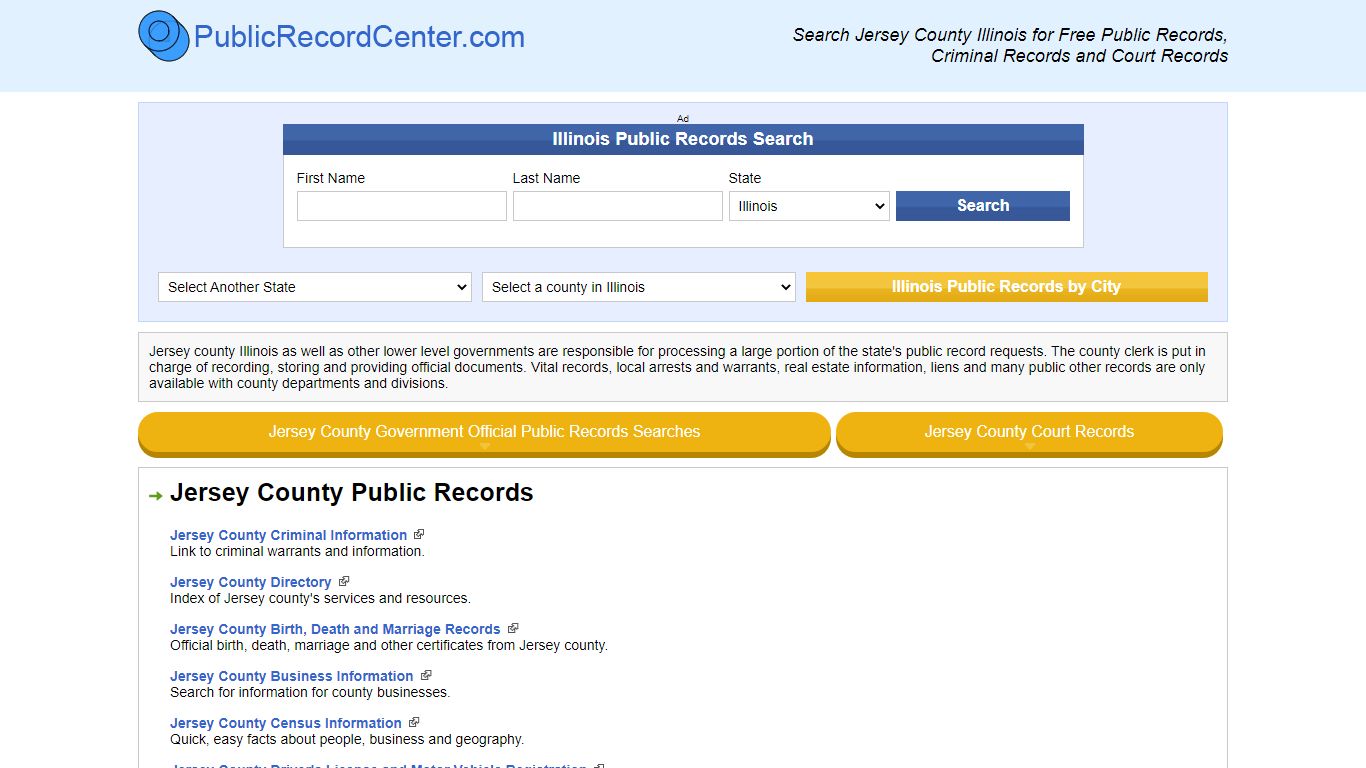 Jersey County Illinois Free Public Records - Court Records - Criminal ...